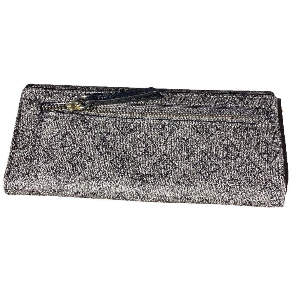 Juicy Couture Liquorice Precious Moments Single Gusset Flap Clutch Wallet Heart - Picture 4 of 7